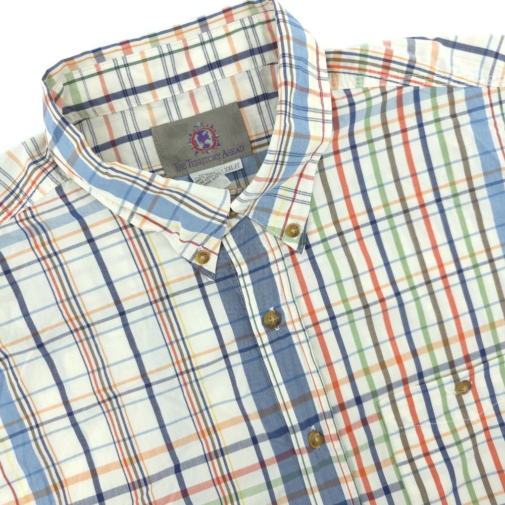 The Territory Ahead Shirt Mens 2XLT Multicolor‎ Cotton Plaid Long Sleeve Casual